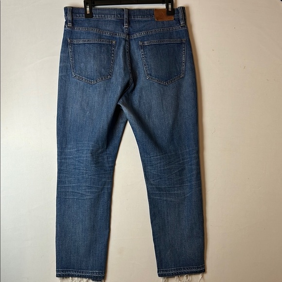 J. Crew Jeans Womens Denim Straight Blue Medium Wash Raw Hem Mid Rise Size 30 - Picture 4 of 8